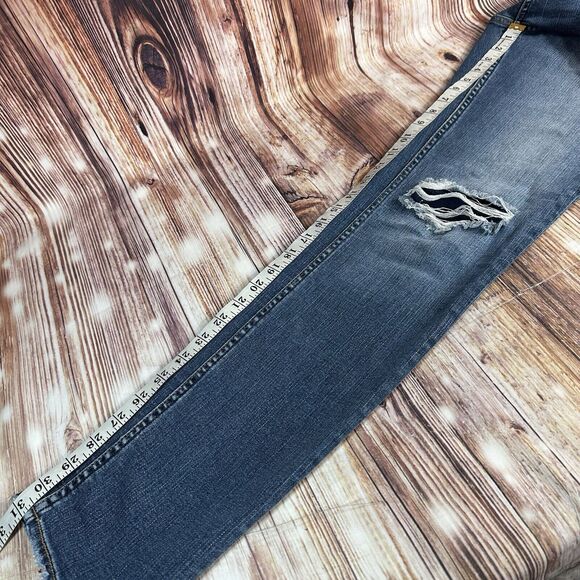 Silver Jeans Co BEAU Womens Size 30 Blue Mid Rise Distressed Denim Pants 31x31 - Picture 9 of 12